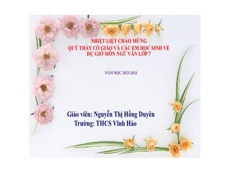 Bài giảng Ngữ văn Lớp 7 Sách Kết nối tri thức - Tiết 86: Cuộc chạm trán trên đại dương - Trường THCS Vĩnh Hào