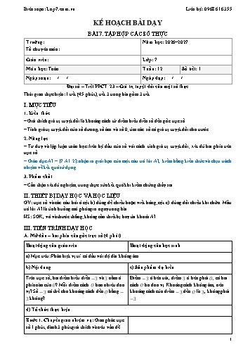 Giáo án Toán lớp 7 - Tuần 12 - Tích hợp năng lực số và AI năm học 2026-2027