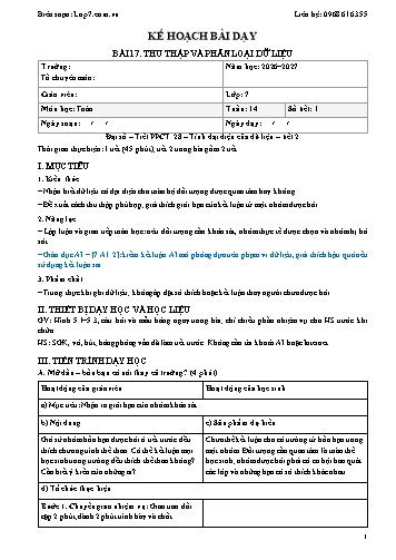 Giáo án Toán lớp 7 - Tuần 14 - Tích hợp năng lực số và AI năm học 2026-2027