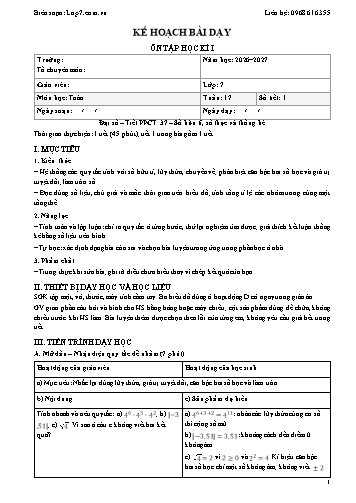 Giáo án Toán lớp 7 - Tuần 17 - Tích hợp năng lực số và AI năm học 2026-2027