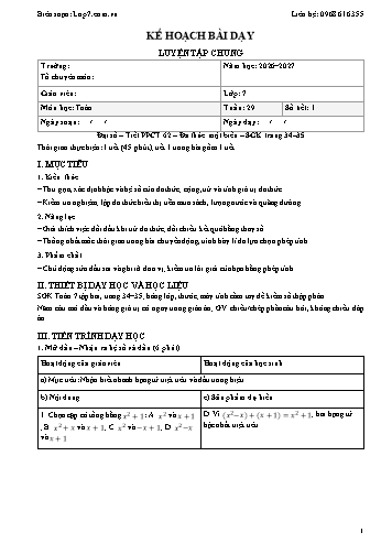 Giáo án Toán lớp 7 - Tuần 29 - Tích hợp năng lực số và AI năm học 2026-2027